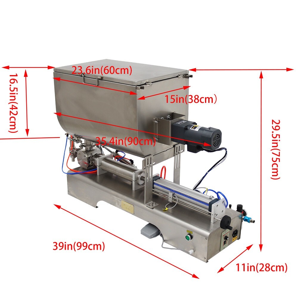 TECHTONGDA® 100-1000ml Paste Filling Machine W/Mixing Function 5-15 cycle/min