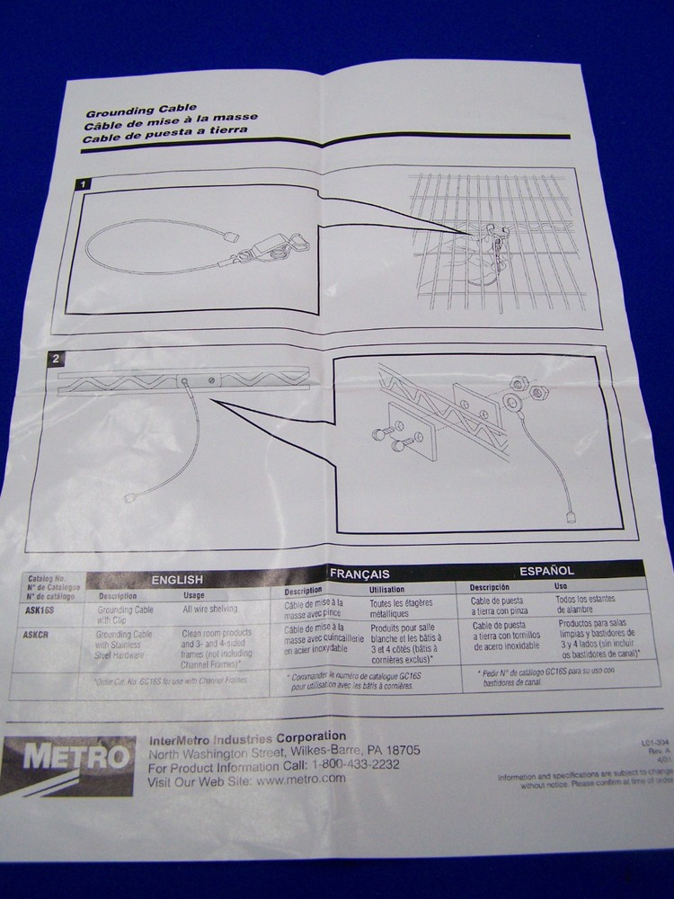 QTY 2 - INTERMETRO ASK16S GROUNDING CABLES