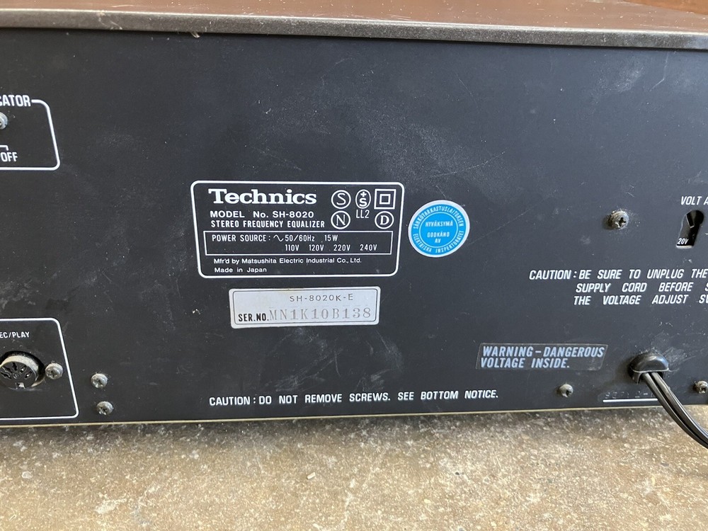 TECHNICS SH 8020 STEREO FREQUENCY EQUALIZER Tested Working