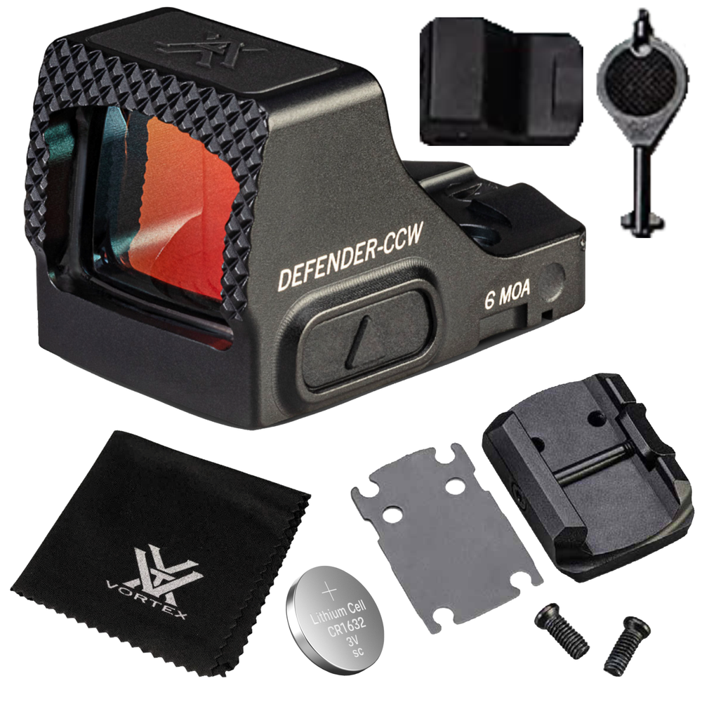 Vortex Optics Defender-CCW 6 MOA Red Dot with Free Camo Digital Hat Bundle