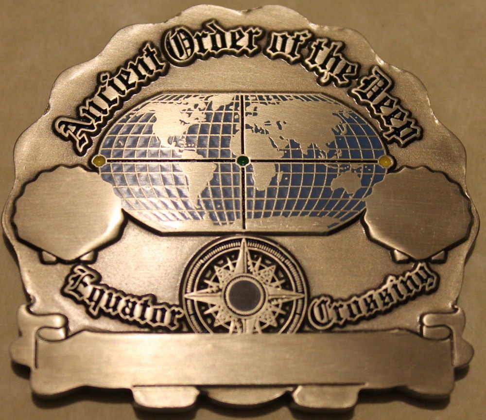 Shellback! Pollywogs-Shellback Marine Corps / Navy Silver Colored Challenge Coin