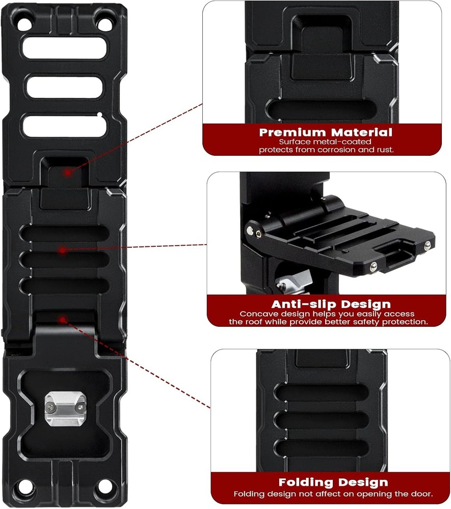 Side Door Hinge Foot Step - Folding Steps for hinge step, black