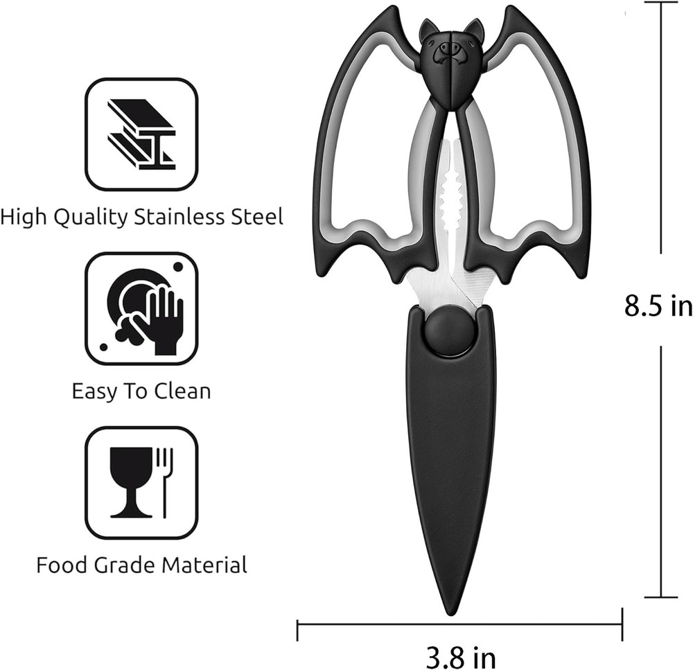 Kitchen Scissors All Purpose 2 Pack - Halloween Goth Cute Kitchen Shears - He...