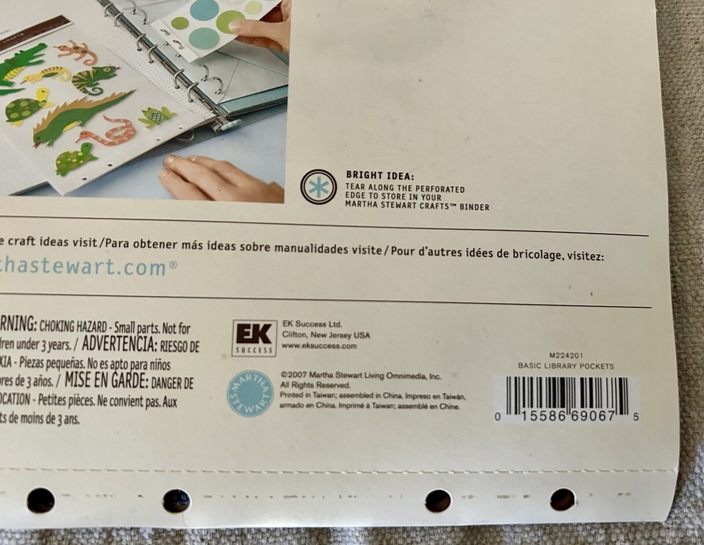 Martha Stewart Crafts Library Pockets NIP