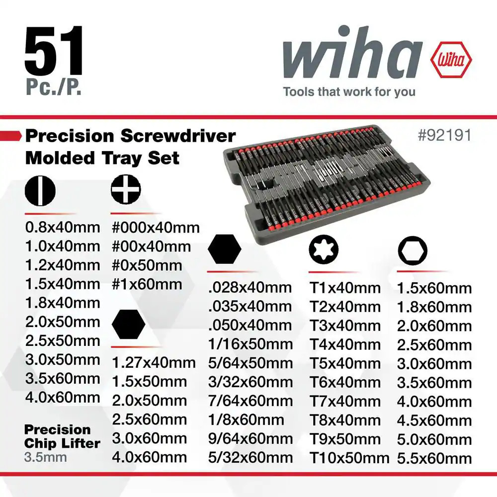 Precision Screwdriver Tray Set (51-Piece)