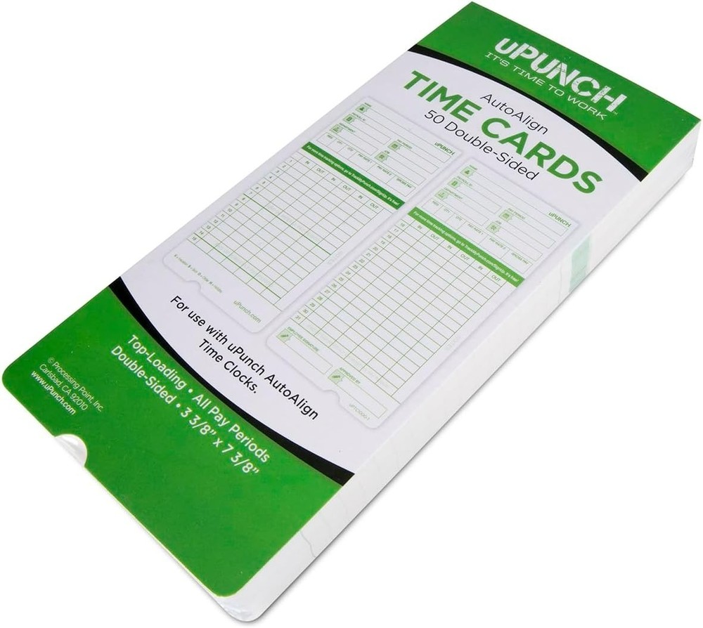 Professional Time Clock Cards - 50 Pack, Solid Design for Accurate Time Tracking