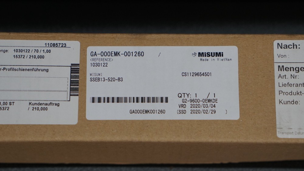 MISUMI SSEB13-520-B3 Linear Block & Rail Assembly