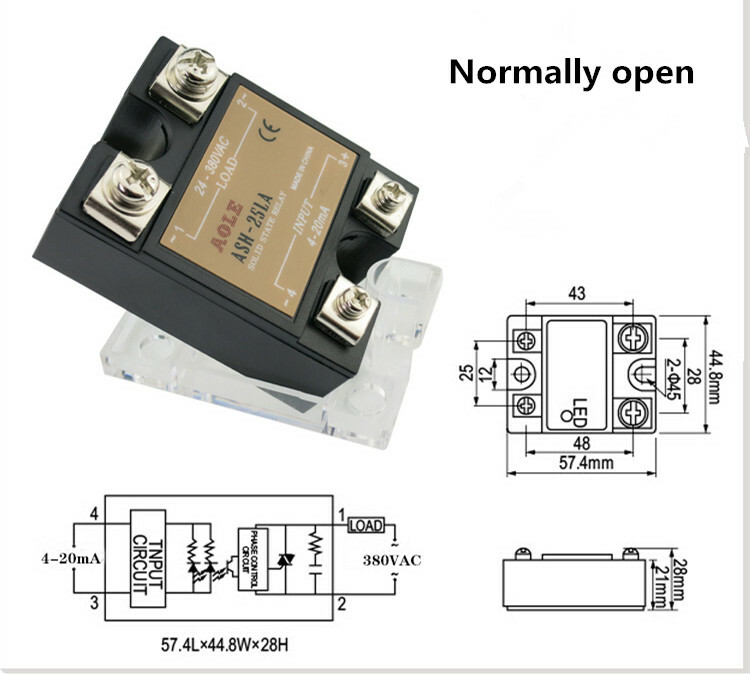 25A single-phase solid state relay 4-20mA voltage regulator ASH-25LA 0-5V open
