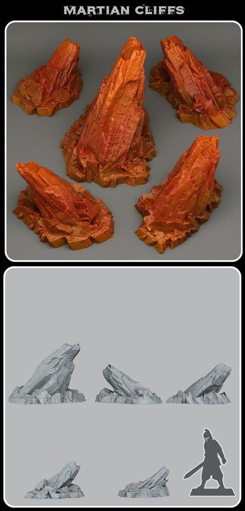 Martian Cliffs 40k Terrain Scenery Tabletop Miniatures 28mm
