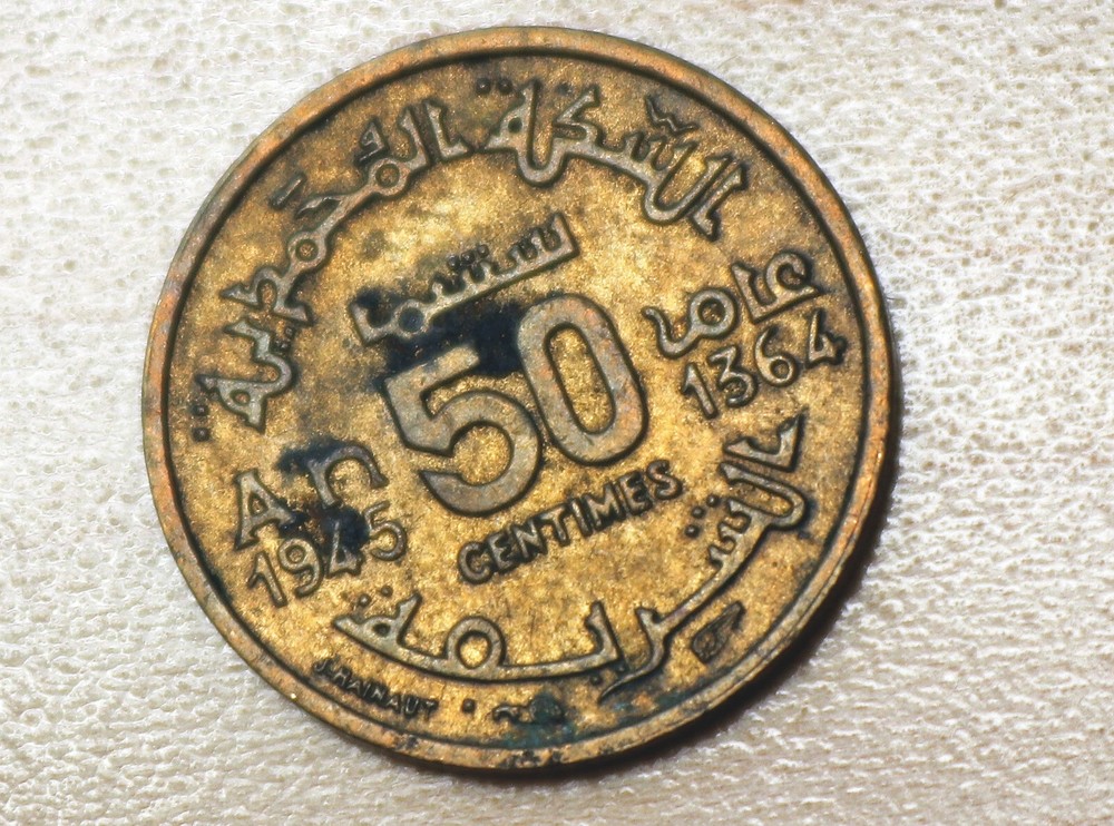 1945 Morocco 50 Centimes