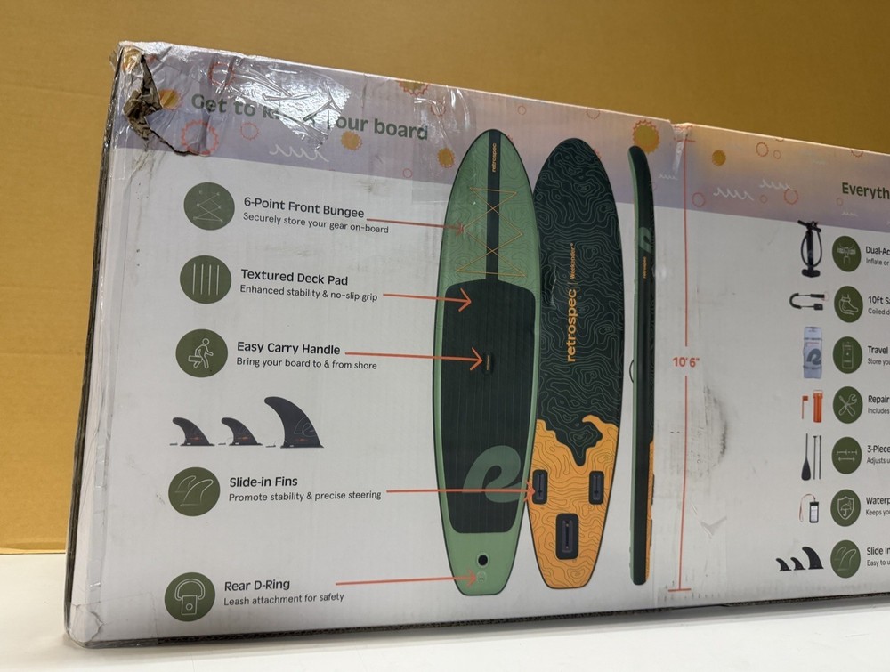 Retrospec Weekender Inflatable Stand Up Paddle Board + Paddle Pump | Wild Spruce