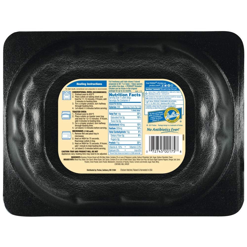 Perdue Spicy Breaded Chicken Cutlet, 0.75 Lb Pack of 2