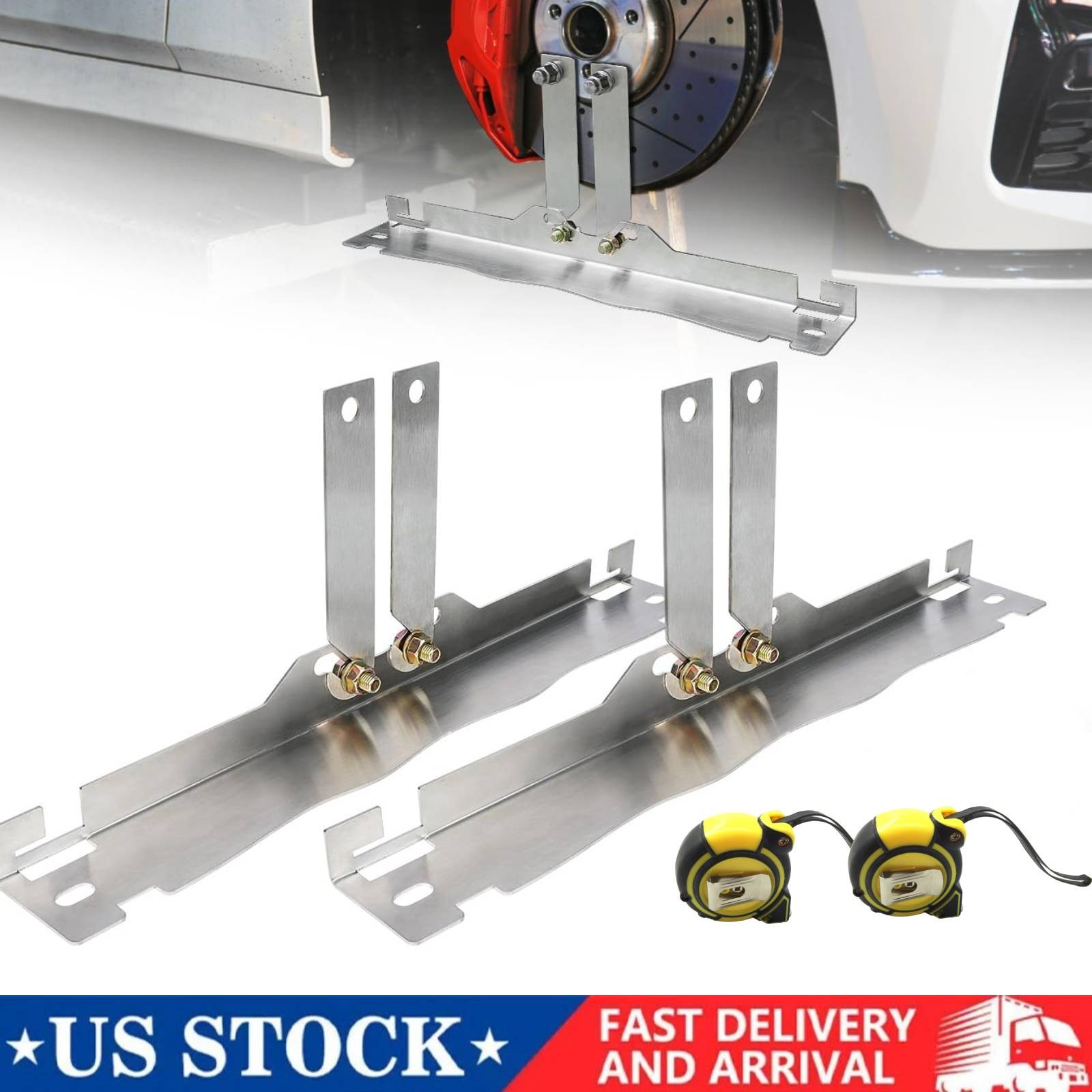 Upgraded Wheel Alignment Tool Stainless Steel w/ Connection Sheet& Tape Measures