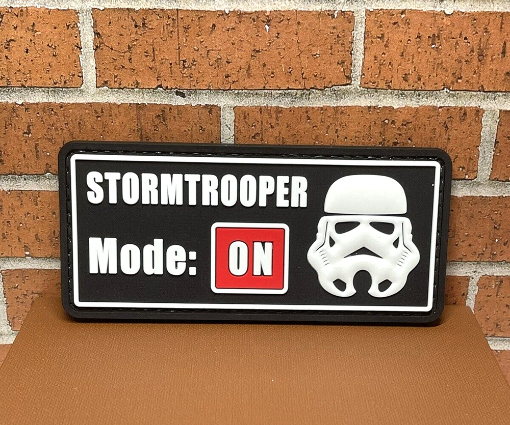 Tactical Patch - Stormtrooper Mode ON PVC Patch - Hook Backed Gun Morale Patch
