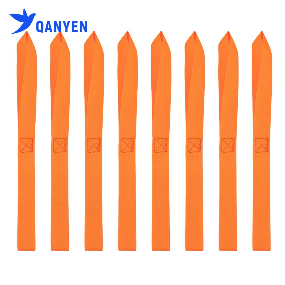 8 Pcs 460mm Orange Soft Loop Motorcycle ATV Tie Down Ratchet Binding Straps