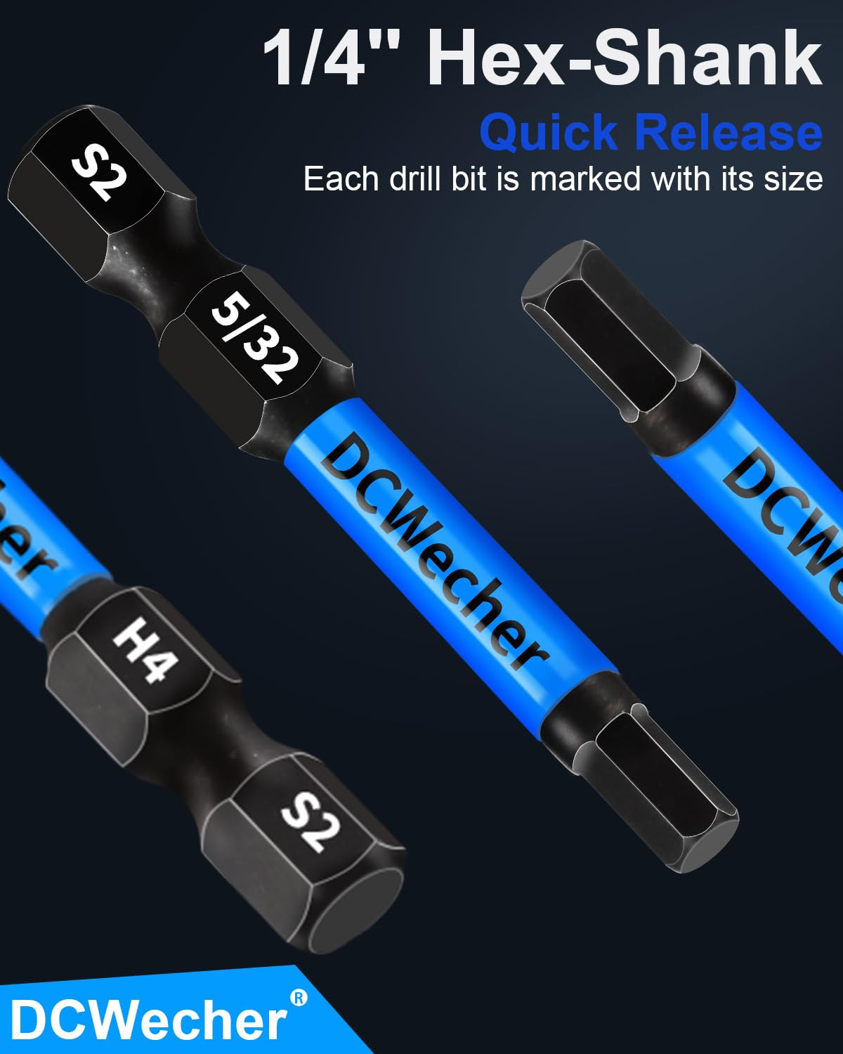 20-PCS Allen Key/Allen Wrench Drill Bit Set, Impact Hex Bits (Metric & SAE) 2 In