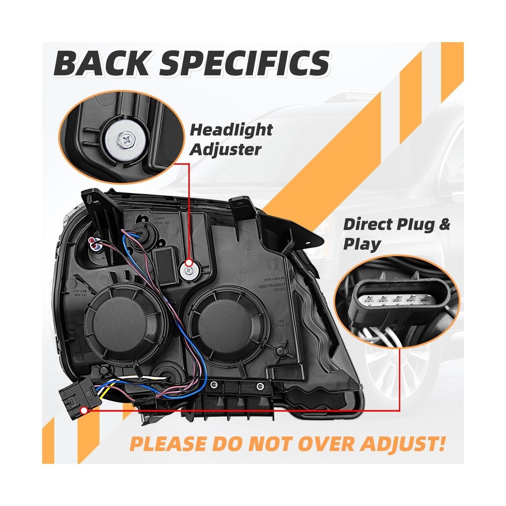 Headlight Assembly Compatible with GMC Terrain 2010 2011 2012 2013 2014 2015,...