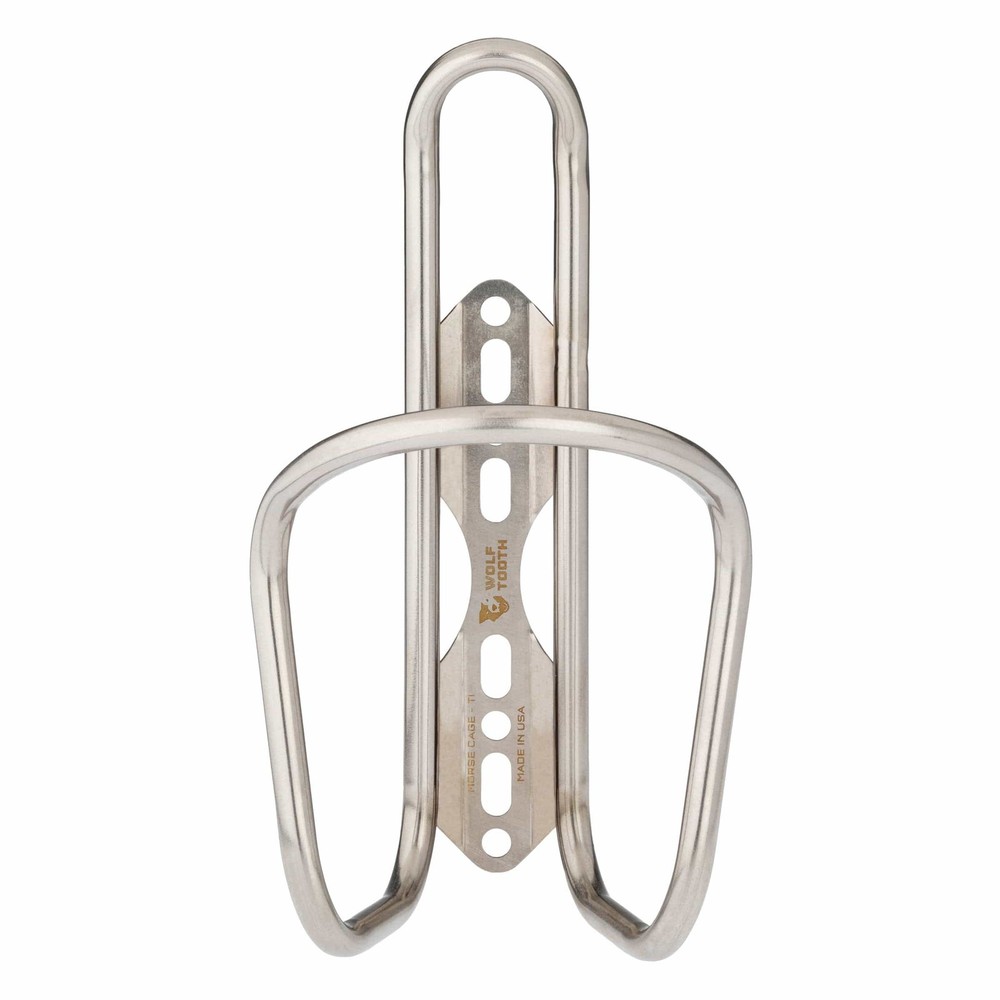 Titanium Wolf Tooth Morse Bottle Cage - Repositionable, Lightweight, Silver