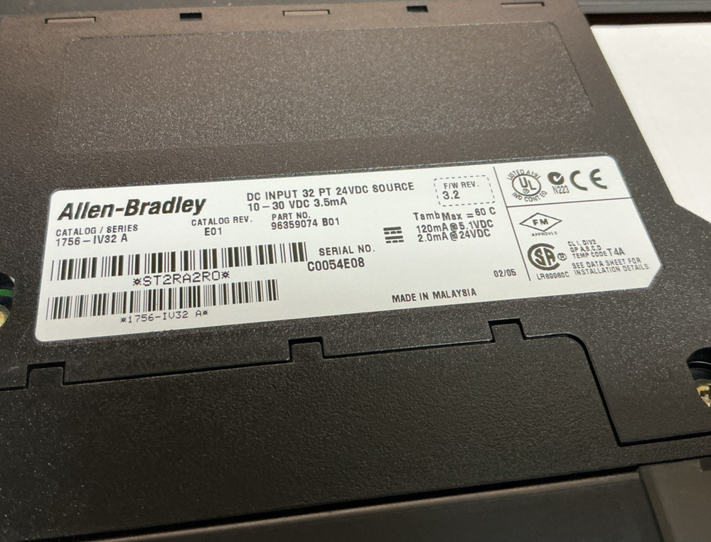 Allen Bradley 1756-IV32/A ControlLogix DC INPUT 32 Pt 24VDC Source Module