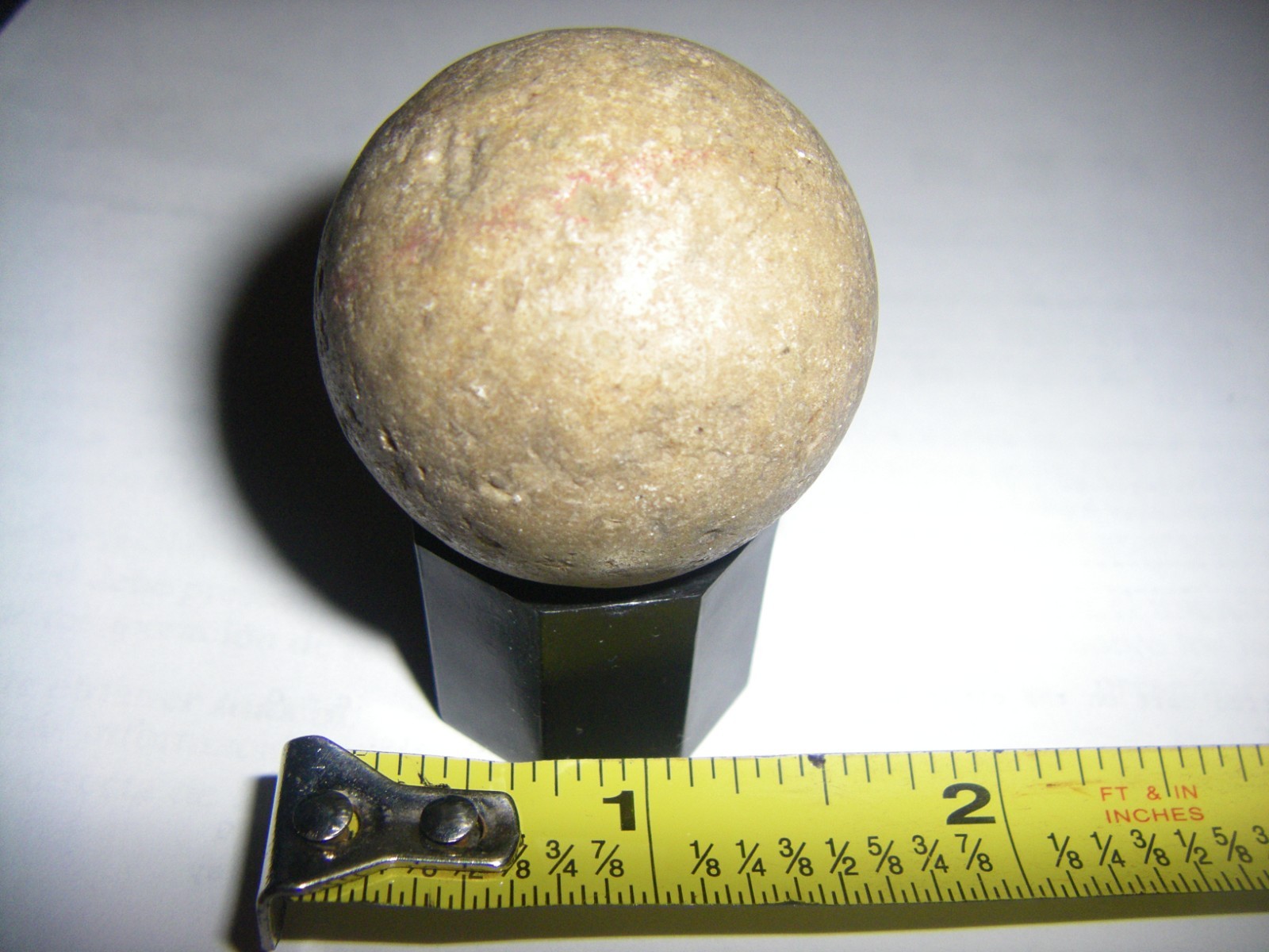 AUTHENTIC INDIAN ARTIFACT 1-1/2" STONE GAME BALL MIDWESTERN UNITED STATES