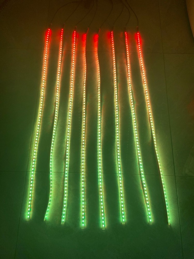 8PCS 4FT SET Single Row LED Chasing Flow IP68 LED Strips Lights Bluetooth+Remote