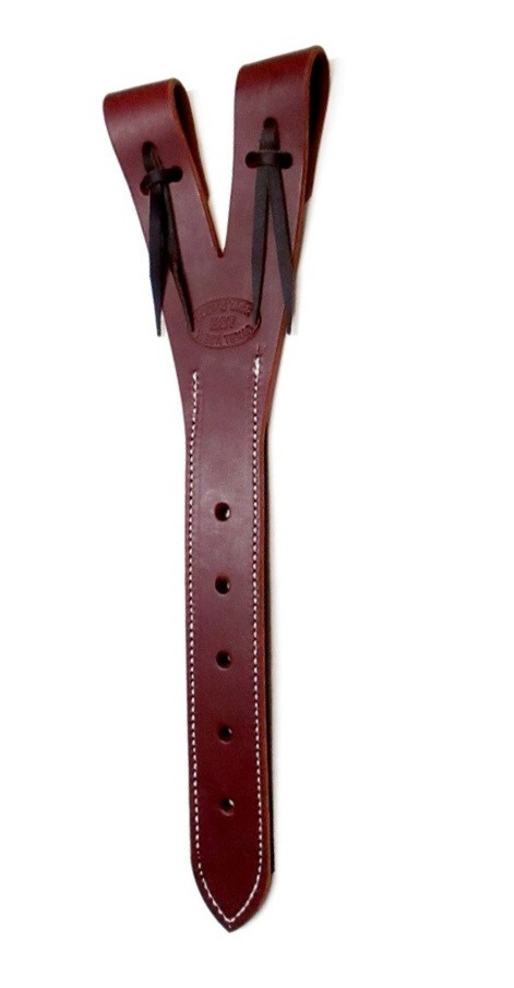 Y Shaped Off Billet Latigo Leather Reinforced Hole Amish Made USA Eddy's Tack