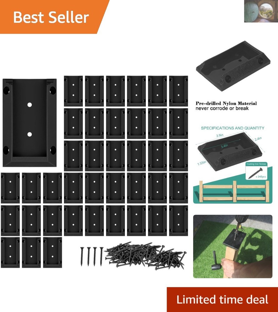 Versatile 40-Count Nylon Deck Railing Connectors with Screws for Home Projects