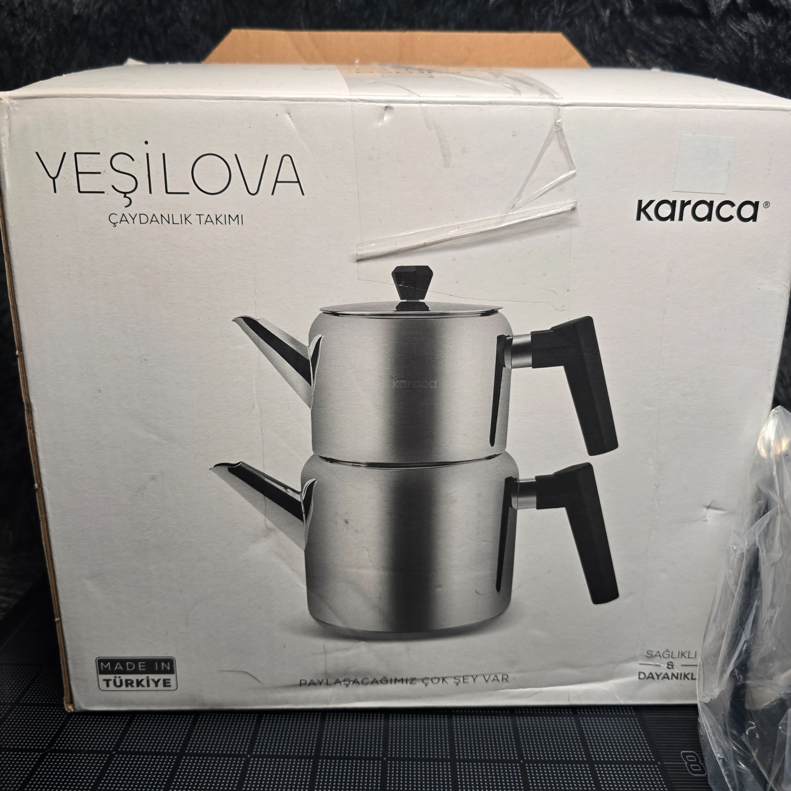 Karaca Yesilova Caydanlik Takimi Stainless Steel Tea Kettle Set Made in Turkey