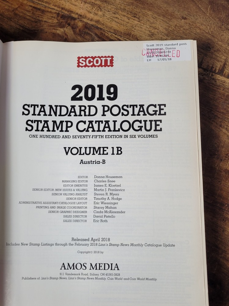 2019 Scott Standard Postage Stamp Catalogue 6 Volumes Standard Postage 1A To 3B