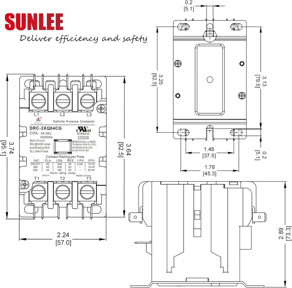 3 Pole 40A Contactor 24V Coil Bulk Molding
