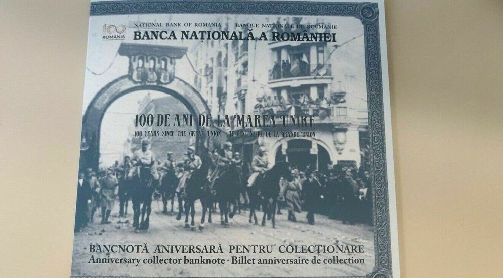 Romania 100 LEI New 2018 Commemorative POLYMER NOTE + Folder KING & QUEEN NOTE