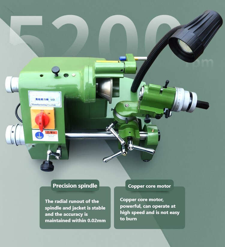 U2 Universal cutter grinder sharpener for end mill/Twist drill/lathe cutter E