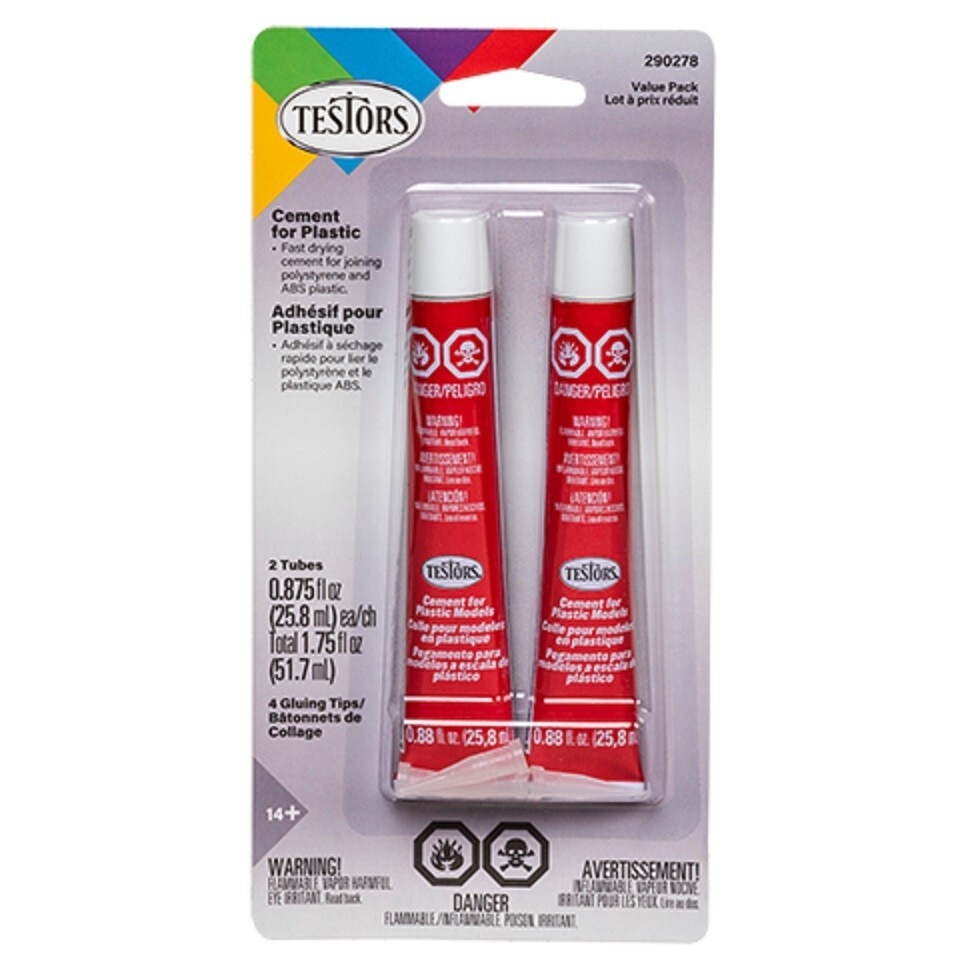 Testors Plastic Cement Value Pack (2) 7/8oz Tubes – 290278