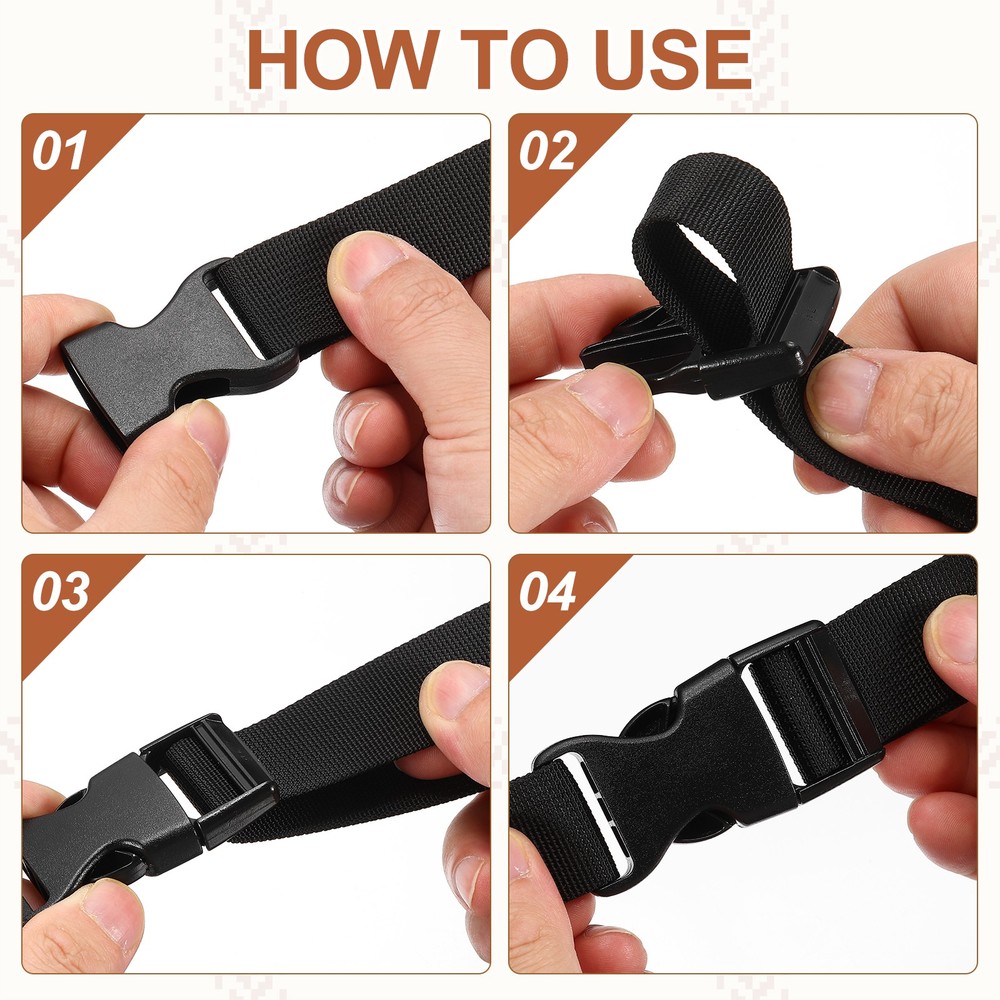 4 Pack Quick Side Release Buckle, 1" Plastic Buckle Clip, Black
