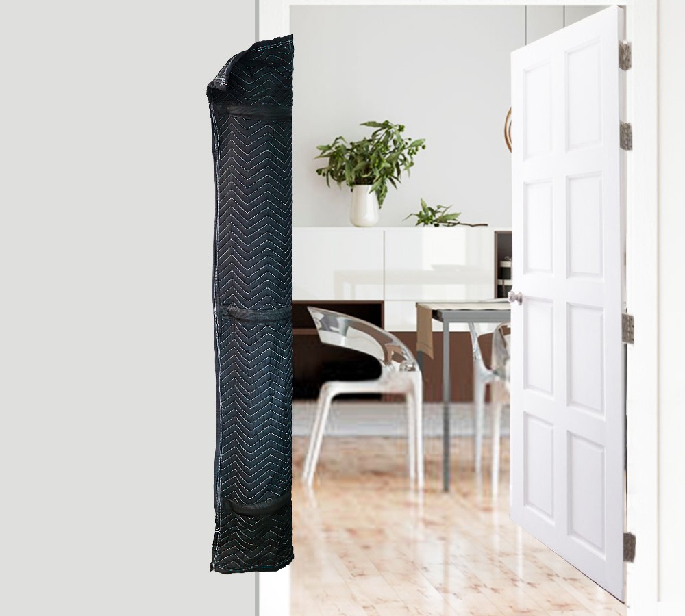 69"x11" Polyester Quilted Door Jamb Protector Pad w/ Hook and Loop Straps