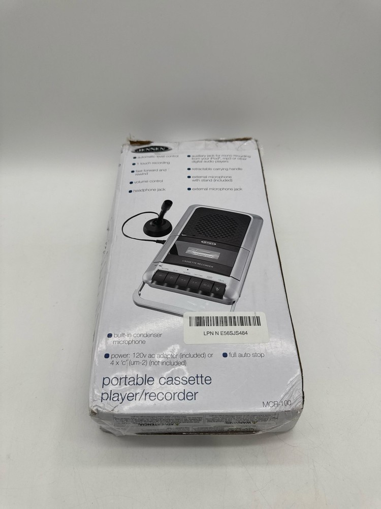 Jensen Cassette Player Recorder MCR-100 Silver
