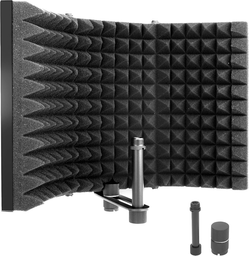 usa Microphone Isolation Shield- 3 Panel Noise Absorbing Record Booth Studio Aco