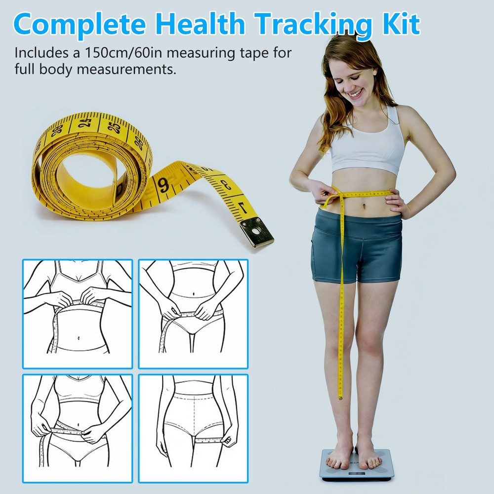 Digital Smart Scale for Body Weight & Composition BMI App Sync LCD Display