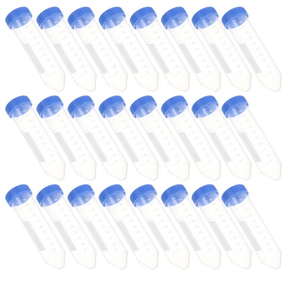 25pcs Centrifuges Tubes With Screw Caps - 50ml Plastic Clear Sample Storage