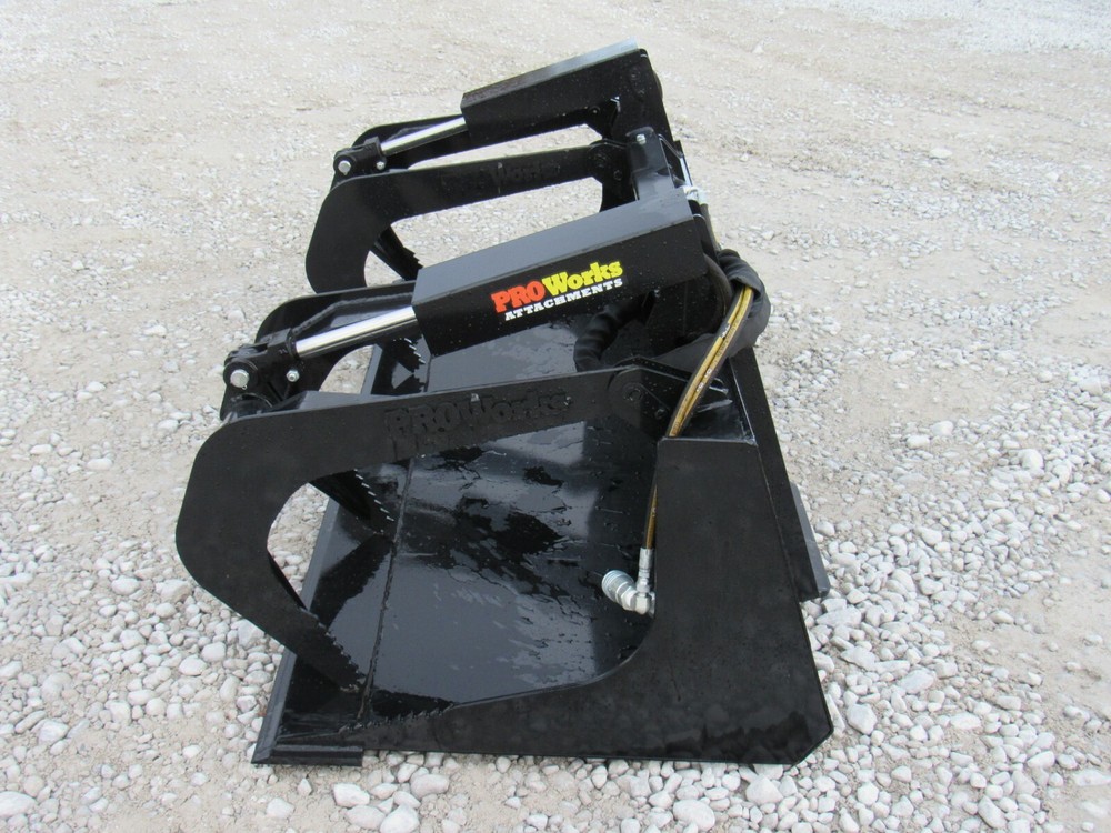 72" Solid Bottom Dual Cylinder Bucket Grapple Skid Steer Quick Attach Attachment