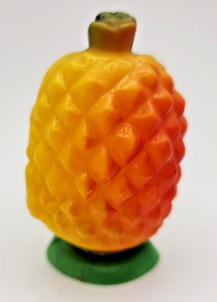 Vintage 1970s Empty Anthropomorphic Pineapple Fruit Plastic Candy Container PB79
