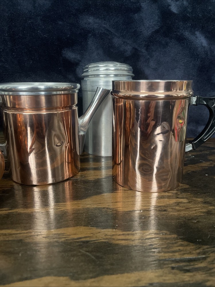 Cpper Coffee Percolator Maker With Bonus Copper Mug