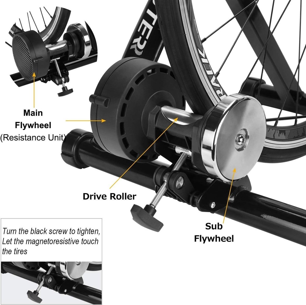 Indoor Cycling Trainer with Front Wheel Riser Block for Stable Ride Experience