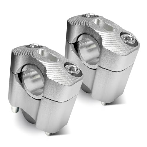Motorcycle Handlebar Risers Universal Handle Bars Mount Clamps Fit for 1 Silver