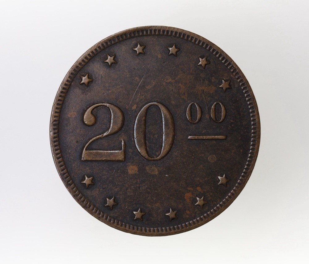 $20 Twenty Dollar Merchant Token Blank Reverse (B2486)
