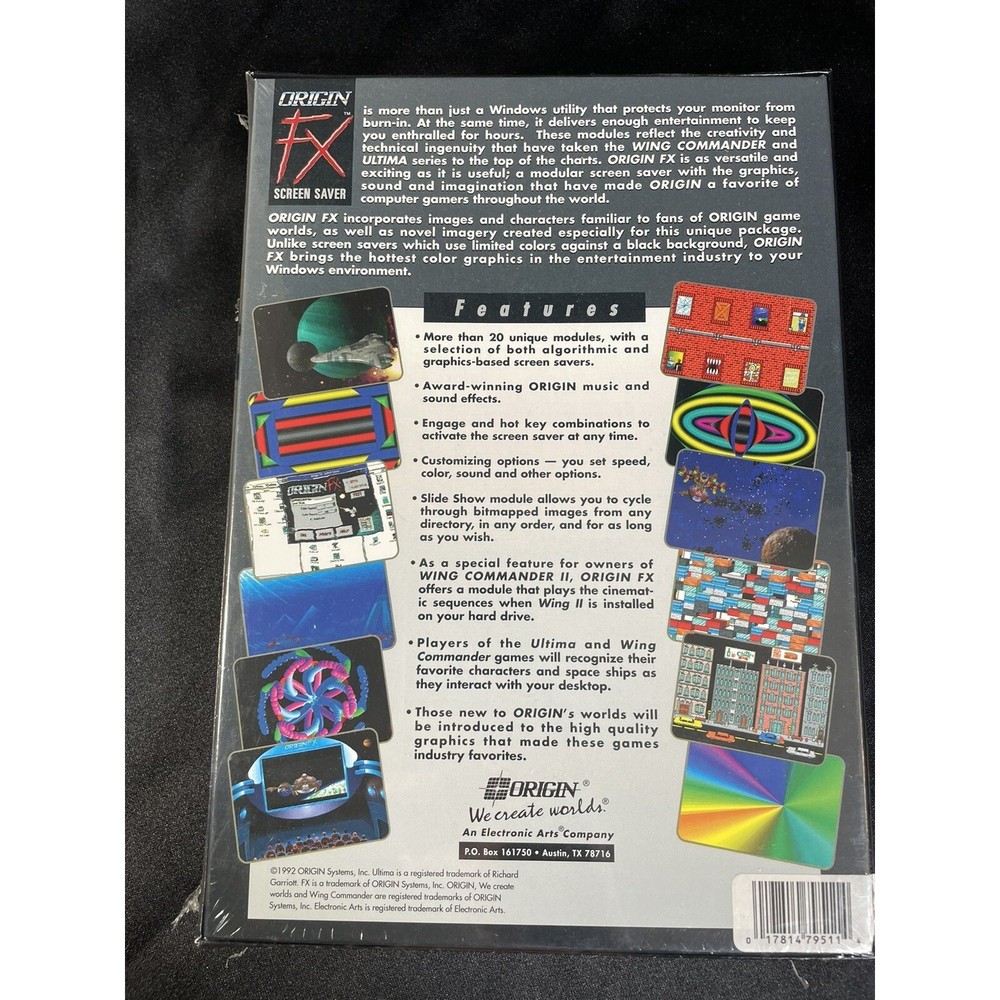 Sealed Origin Fx MS-DOS 3.5" Floppy Disk Screen Saver - Brand New