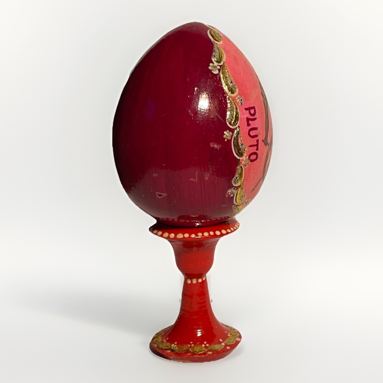 Folk Art Handpainted Wooden Pluto Water Egg French Lick,Indiana