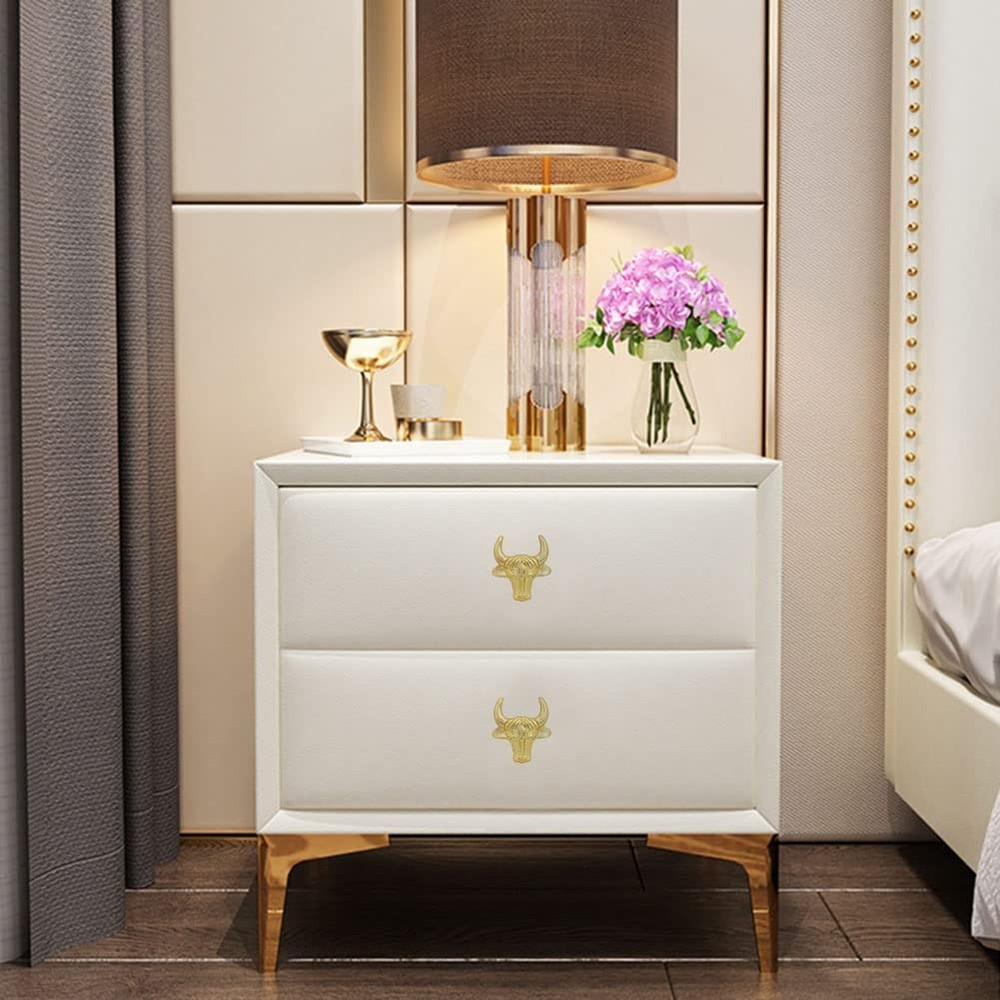 Vintage Animal Cabinet Knobs, Decorative Metal Cattle Cow Head Shape Knobs Pu...