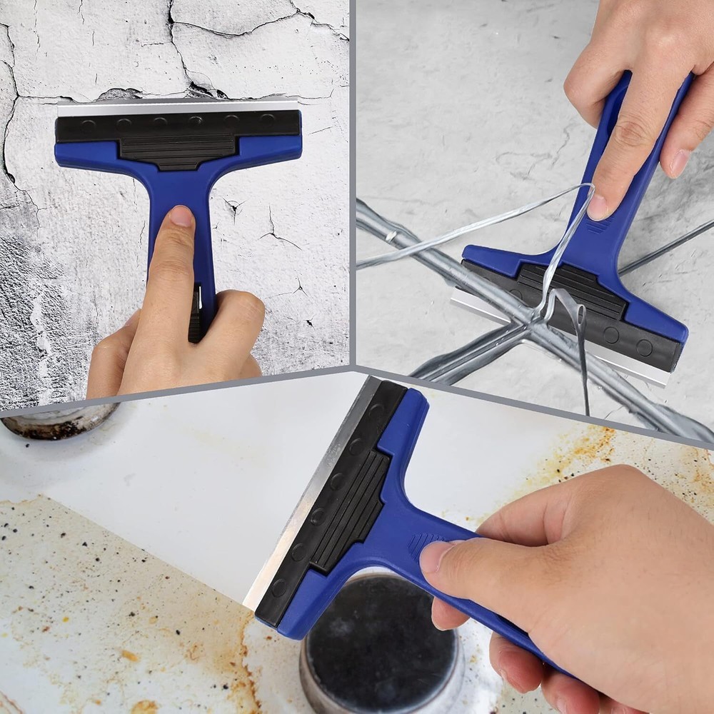 Razor Blade Scraper, 4" Scraper Tool with 10 Extra Replacement Metal Blades, Raz