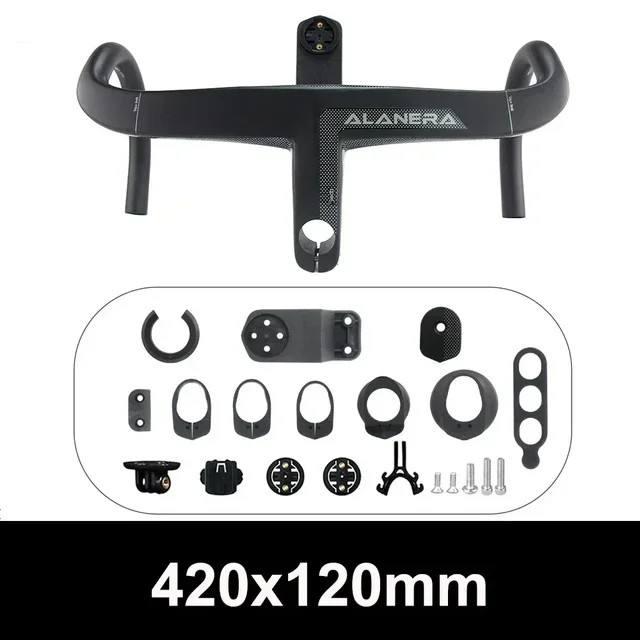 Road Bike Carbon Internal Routing Integrated Handlebar with Computer Bracket